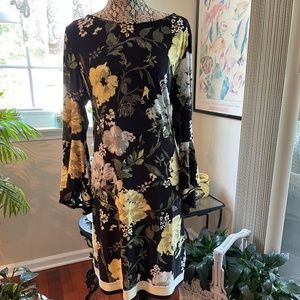 Black Floral Print Dress